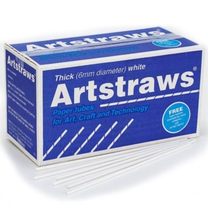 Artstraws Long White Jumbo Paper Art Straws