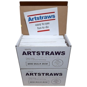 Artstraws White Paper Straws Mini School Bulk Pack