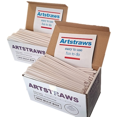 Artstraws White Paper Straws Maxi School Pack 4mm and 6mm
