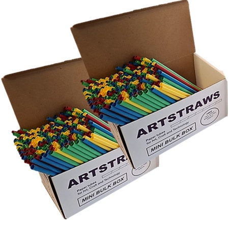 Artstraws Paper Straws Assorted Colours Mini School Pack Straw 6mm